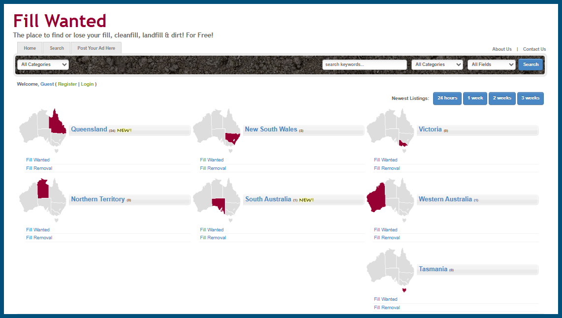 Fill Wanted Australia website