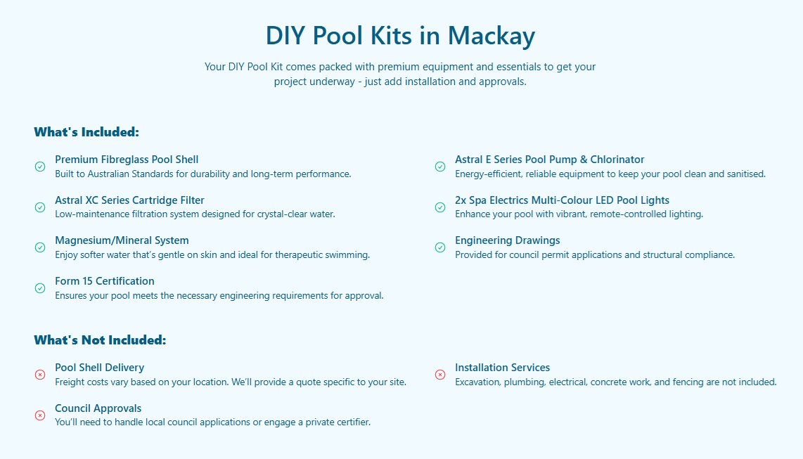 Pool Professionals Mackay's DIY Pool Kit: What's included and what's not