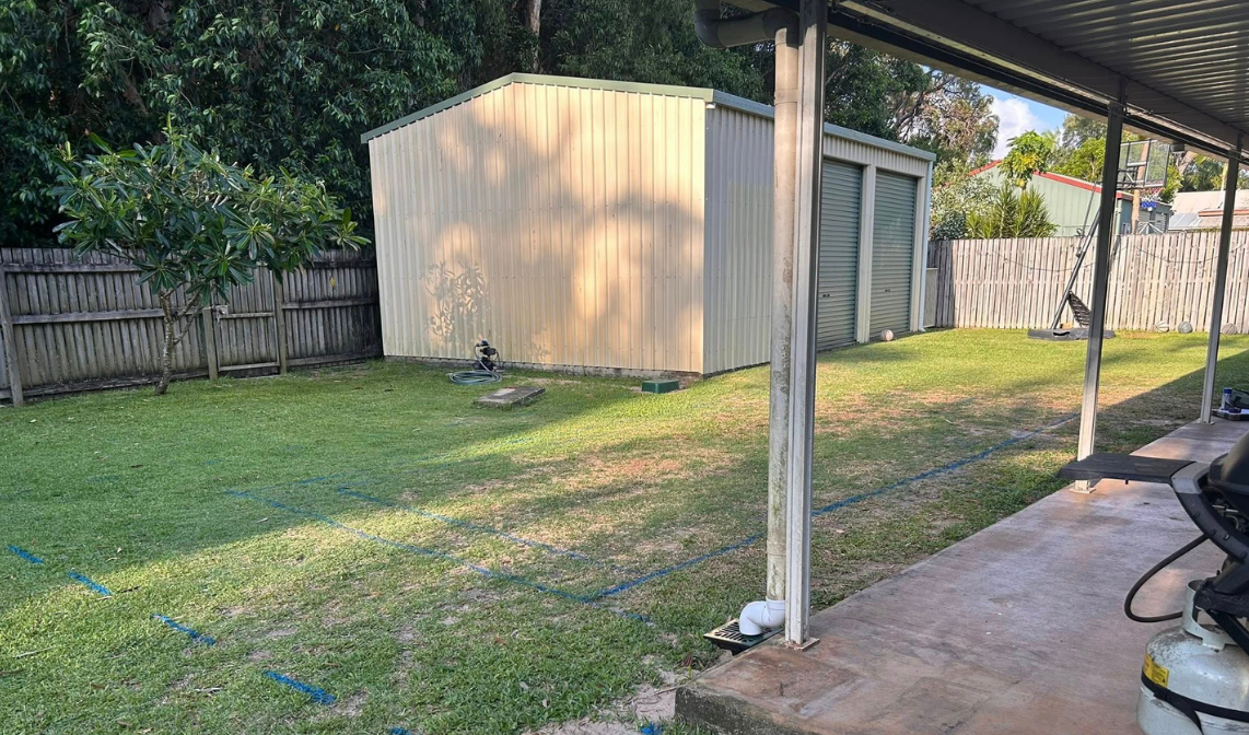 An image of a backyard where Pool Professionals Mackay checks and marks it
