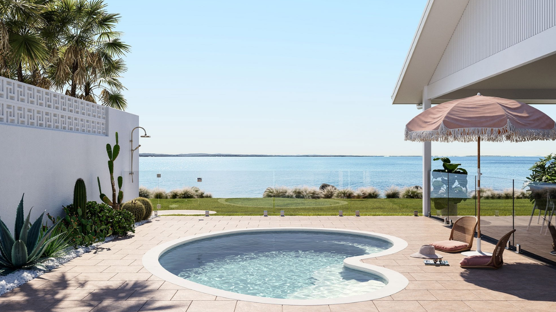 A fibreglass pool, specifically